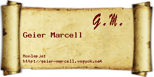 Geier Marcell névjegykártya